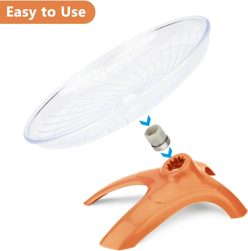 Reshiho Hamster Wheel Silent Hamster Exercise Wheel Running Spinner Hamster Flying Saucer for Hamsters Gerbils Mice and Other Small Pets (Orange) - Image 5